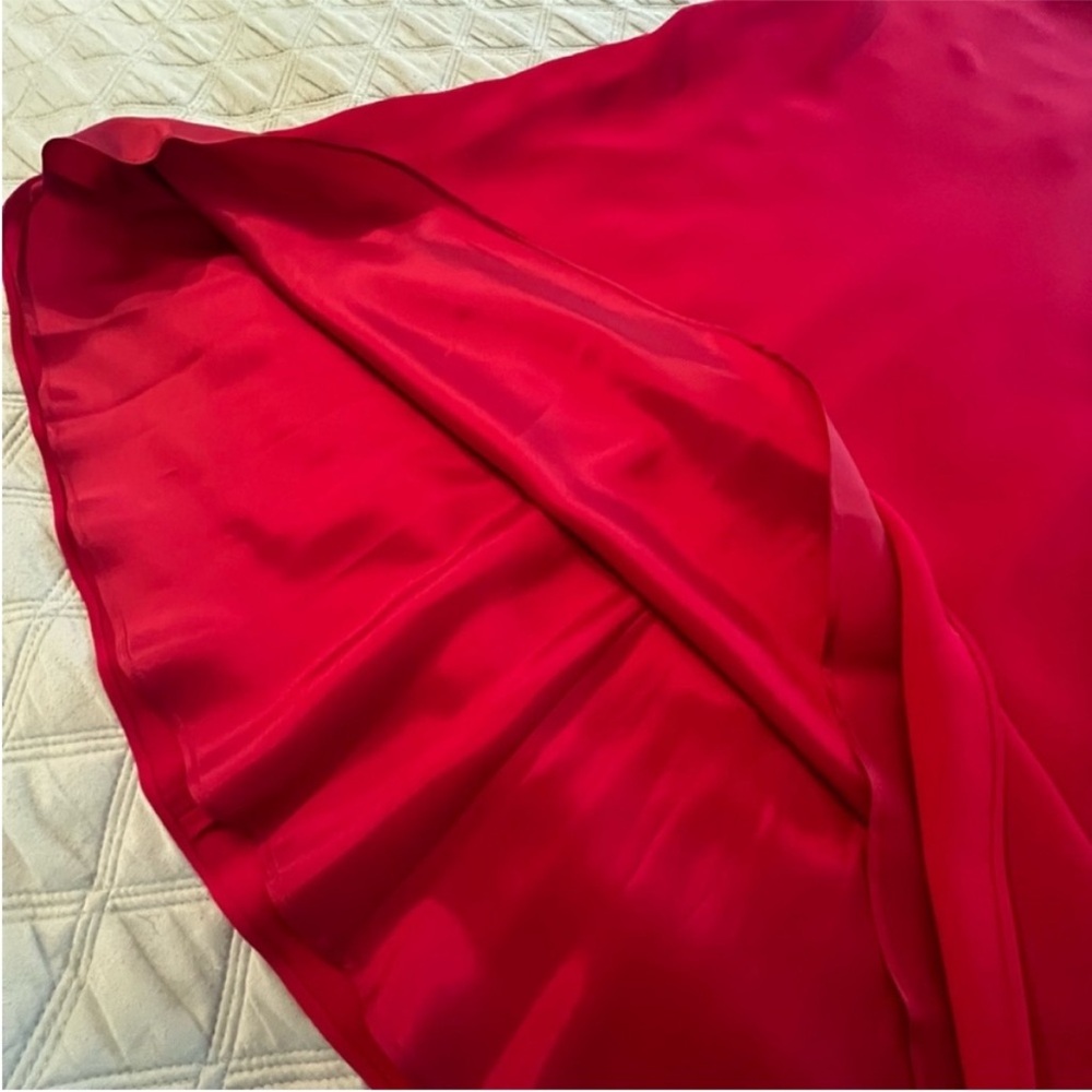 JONES NEW YORK Stunning Red Evening Silky Midi Dress - Sz 12 - Picture 8 of 8